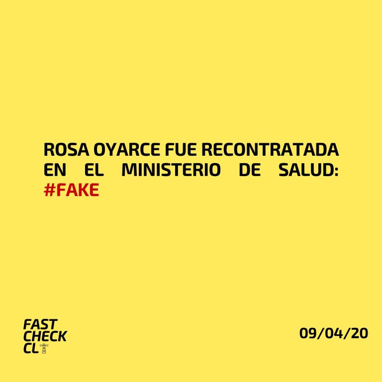 Lee más sobre el artículo Rosa Oyarce fue recontratada en el Ministerio de Salud: #Fake