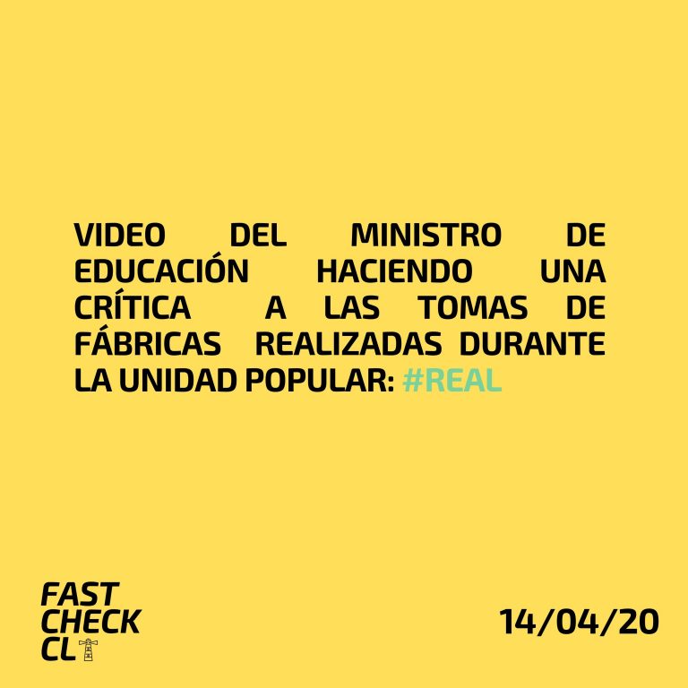 Lee más sobre el artículo Video del Ministro de Educación haciendo una crítica a las tomas de fábricas realizadas durante la Unidad Popular: #Real