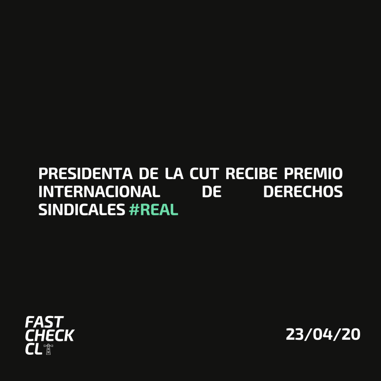 Lee más sobre el artículo Presidenta de la CUT recibe premio internacional de derechos sindicales #Real
