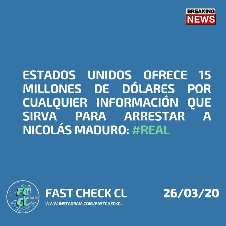 Lee más sobre el artículo Estados Unidos ofrece 15 millones de dólares por cualquier información que sirva para arrestar a Nicolás Maduro: #Real