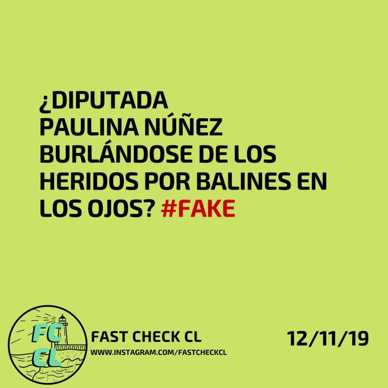 Lee más sobre el artículo Diputada Paulina Núñez burlándose de los heridos por balines en los ojos:  #Fake