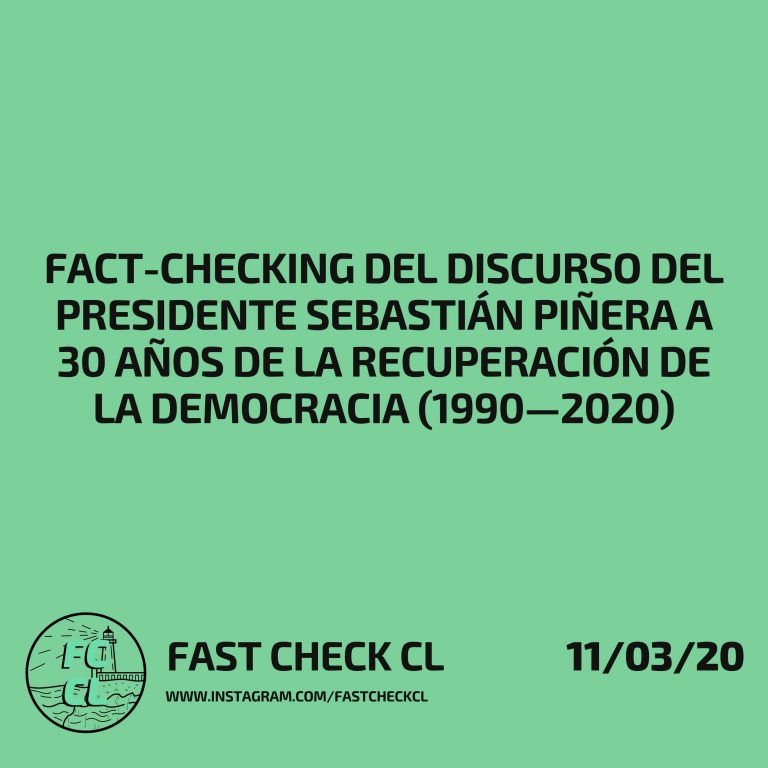 Lee más sobre el artículo Fact-checking del discurso del presidente Sebastián Piñera a 30 años de la recuperación de la democracia (1990—2020)