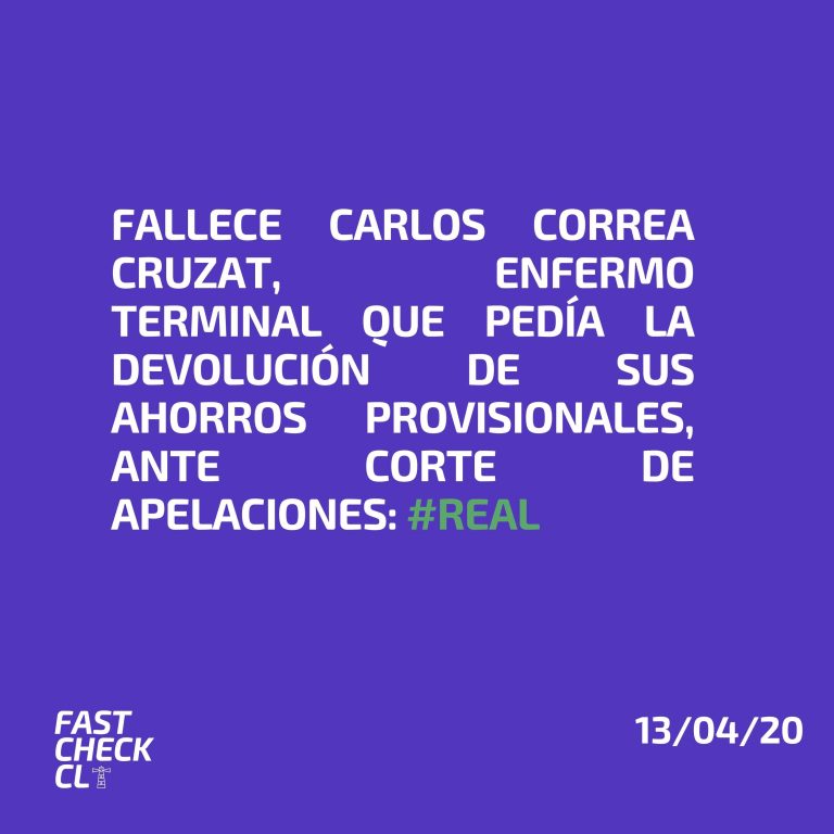 Lee más sobre el artículo Fallece Carlos Correa Cruzat, enfermo terminal que pedía la devolución de sus ahorros provisionales ante Corte de Apelaciones: #Real