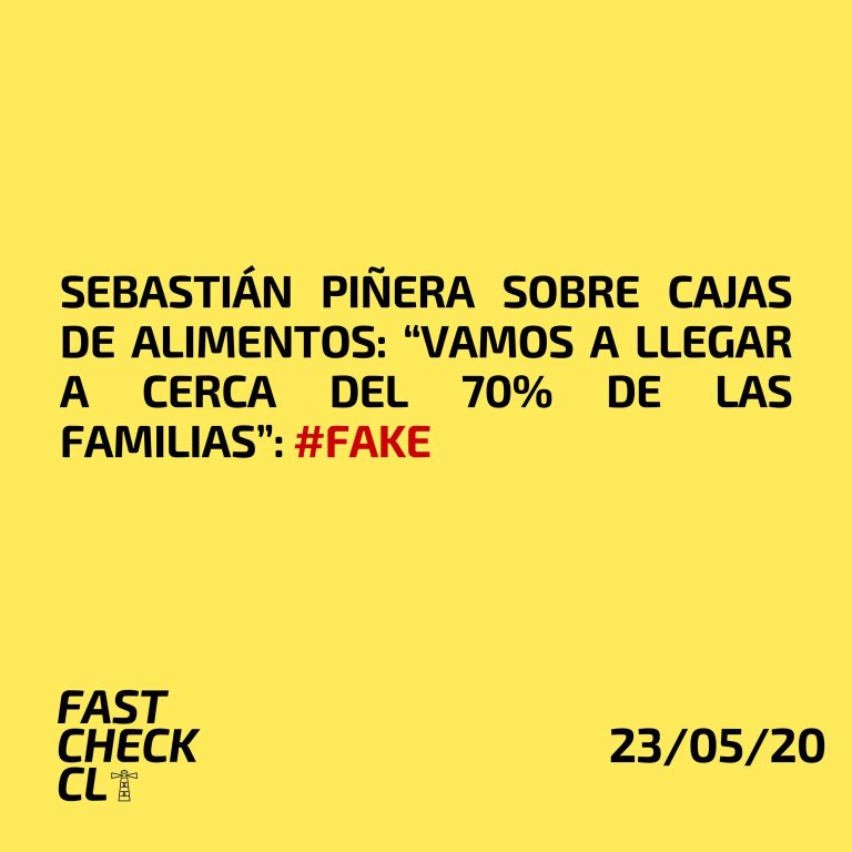 Lee más sobre el artículo Sebastián Piñera sobre cajas de alimentos: “Vamos a llegar a cerca del 70% de las familias”: #Fake