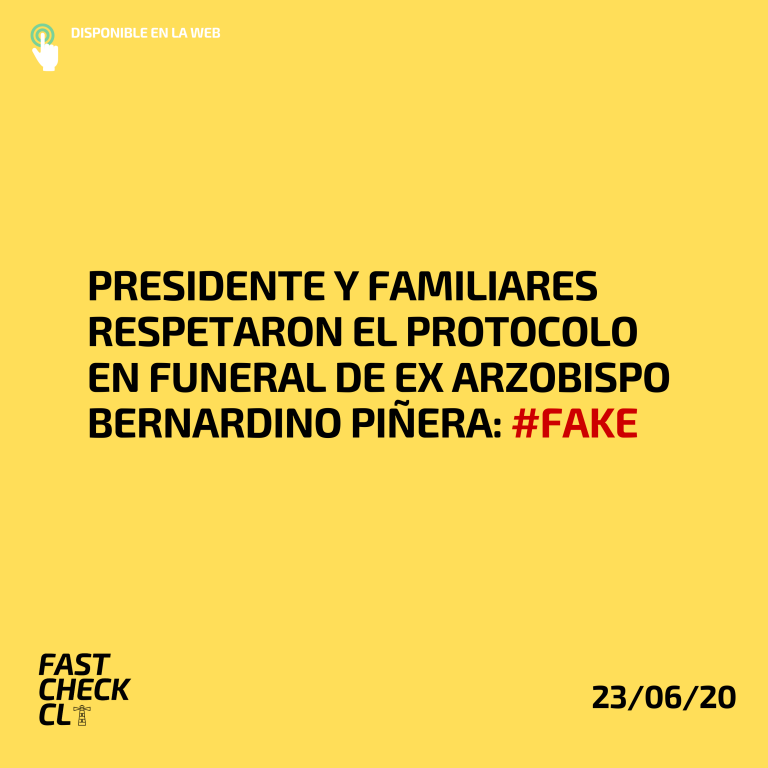 Lee más sobre el artículo Presidente y familiares respetaron el protocolo en funeral de ex arzobispo Bernardino Piñera: #Fake