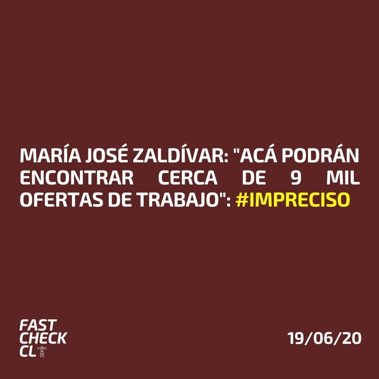 Lee más sobre el artículo María José Zaldívar: “Acá podrán encontrar cerca de 9 mil ofertas de trabajo”: #Impreciso