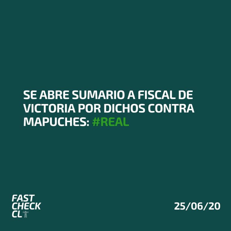 Lee más sobre el artículo Se abre sumario a fiscal de Victoria por dichos contra mapuches: #Real