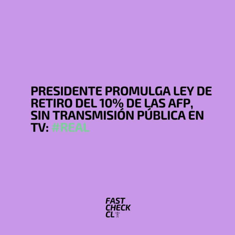 Lee más sobre el artículo Presidente promulga ley de retiro del 10% de las AFP, sin transmisión pública en TV: #Real