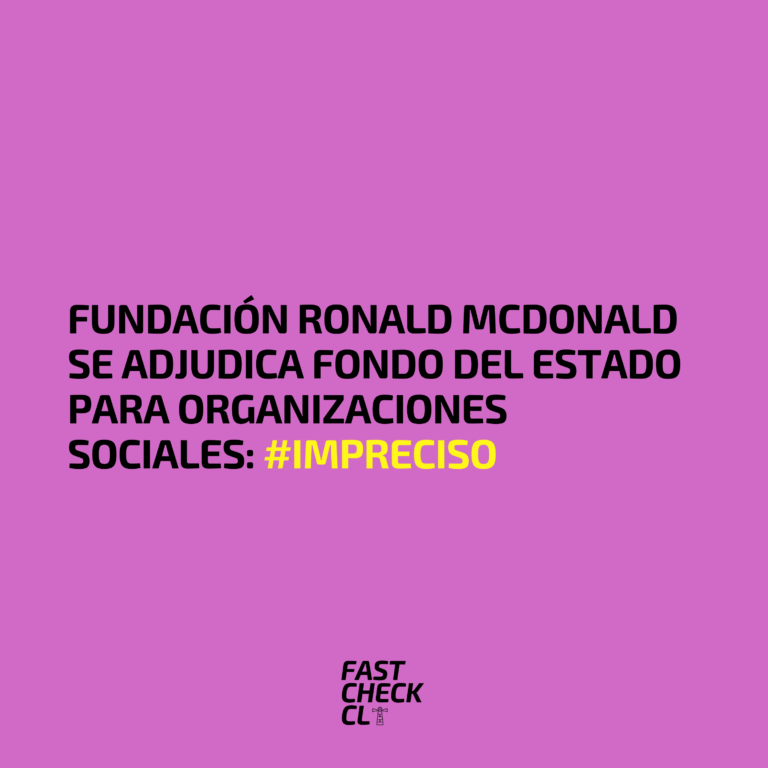 Lee más sobre el artículo Fundación Ronald McDonald se adjudica fondo del Estado para organizaciones sociales: #Impreciso