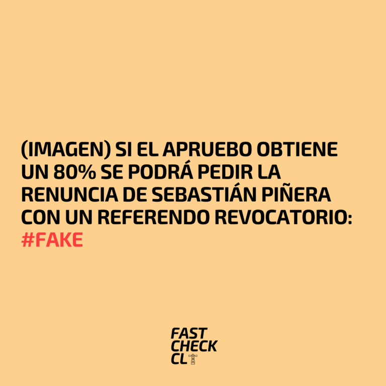 Lee más sobre el artículo (Imagen) Si el Apruebo obtiene un 80% se podrá pedir la renuncia de Sebastián Piñera con un referendo revocatorio: #Fake