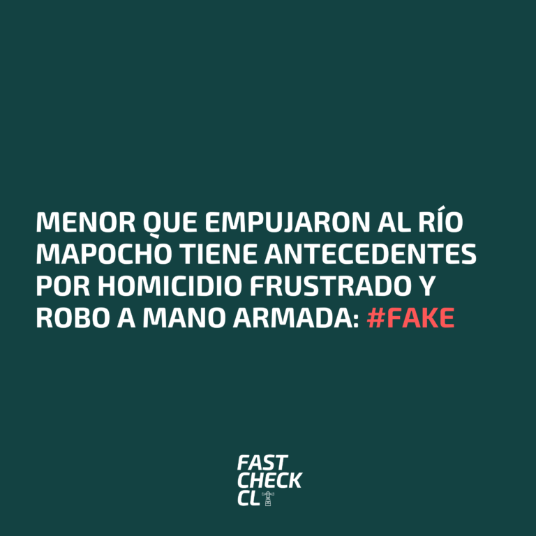 Lee más sobre el artículo Menor que empujaron al río Mapocho tiene antecedentes por homicidio frustrado y robo a mano armada: #Fake