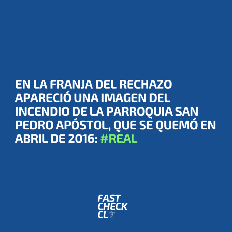 Lee más sobre el artículo En la franja del rechazo apareció una imagen del incendio de la parroquia San Pedro Apóstol, que se quemó en abril de 2016: #Real