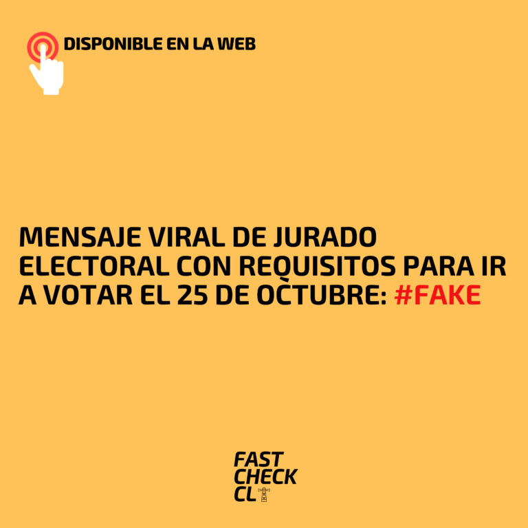 Lee más sobre el artículo Mensaje viral de jurado electoral con requisitos para ir a votar el 25 de octubre: #Fake