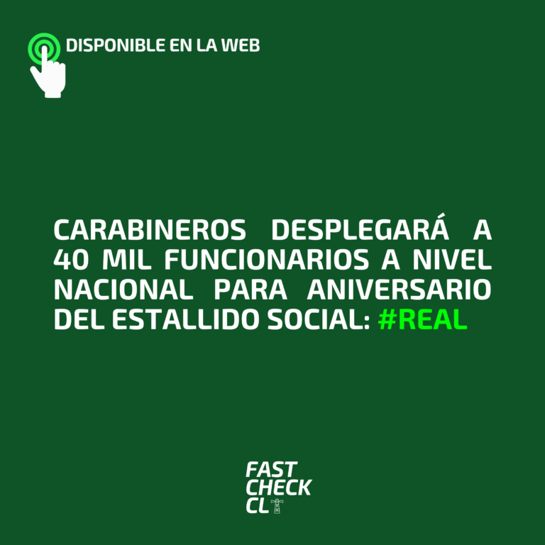 Lee más sobre el artículo Carabineros desplegará a 40 mil funcionarios a nivel nacional para aniversario del Estallido Social: #Real