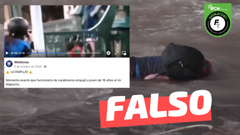 Lee más sobre el artículo Carabinero empujó a joven al río Mapocho provocando su caída: #Falso