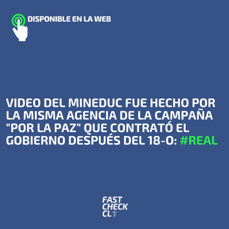 Lee más sobre el artículo Video del Mineduc fue hecho por la misma agencia de la campaña “Por la Paz” que contrató el gobierno después del 18-O: #Real