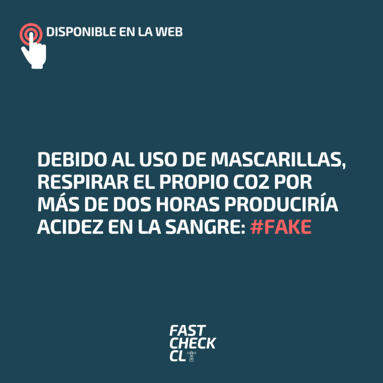 Lee más sobre el artículo Debido al uso de mascarillas, respirar el propio CO2 por más de dos horas produciría acidez en la sangre: #Fake