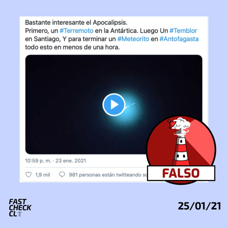 Lee más sobre el artículo Cayó un meteorito en las costas de Antofagasta durante los sismos y falsa alerta de la ONEMI: #Falso