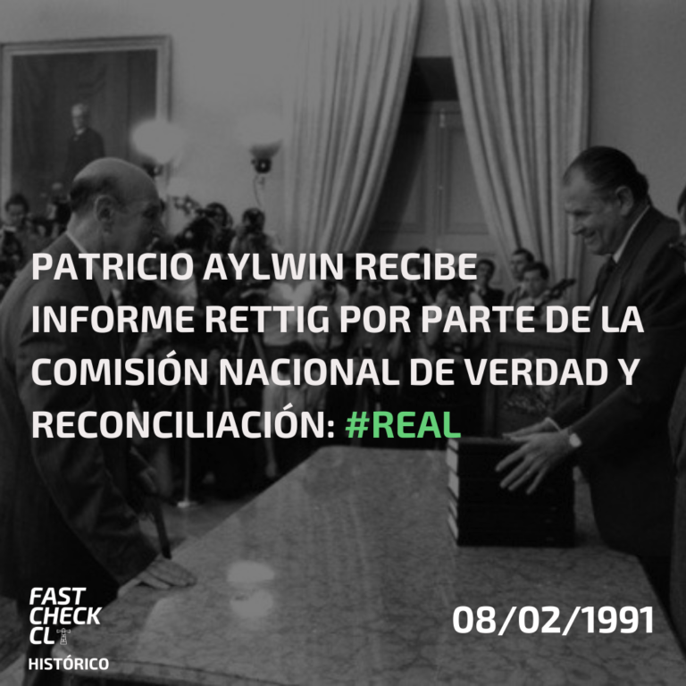 Lee más sobre el artículo Patricio Aylwin recibe Informe Rettig por parte de la Comisión Nacional de Verdad y Reconciliación: #Real