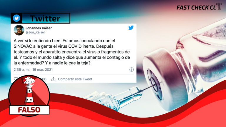 Lee más sobre el artículo Inoculación con vacuna Sinovac puede causar que el resultado del examen de PCR de positivo: #Falso