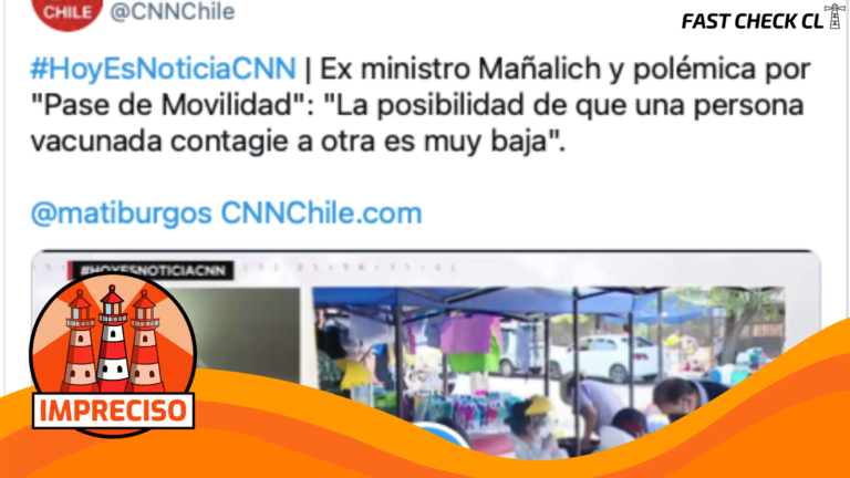 Lee más sobre el artículo “La posibilidad de que una persona vacunada contagie a otra es muy baja”: #Impreciso