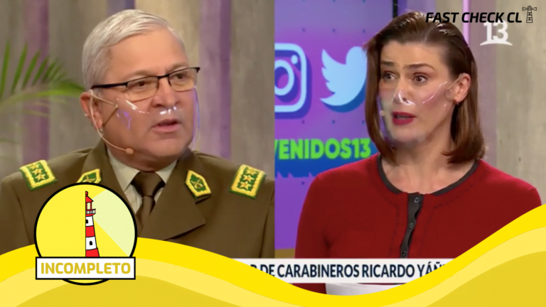 Lee más sobre el artículo “Nosotros tenemos 5 funcionarios (carabineros) que perdieron la vista, 86 quemados con ácido y bombas molotov y 156 heridos a bala”: #Incompleto