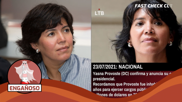 Lee más sobre el artículo “Yasna Provoste fue inhabilitada durante 5 años para ejercer cargos públicos luego de robar 600 millones de dólares”: #Engañoso