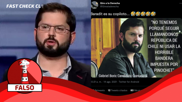 Lee más sobre el artículo (Imagen) Gabriel Boric: “No tenemos porqué seguir llamándonos República de Chile ni usar la horrible bandera impuesta por Pinochet”: #Falso