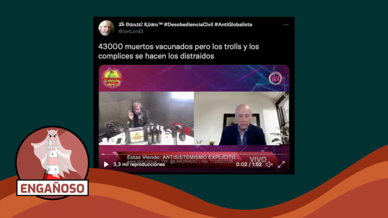 Lee más sobre el artículo “Cifras oficiales del Ministerio de Salud de la República Argentina muestra 43.119 vacunados muertos por Covid”: #Engañoso