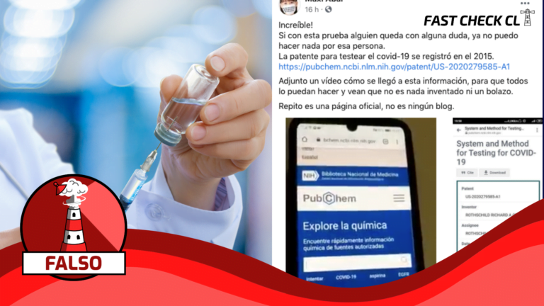 Lee más sobre el artículo “La patente para testear el Covid-19 se registró en 2015”: #Falso