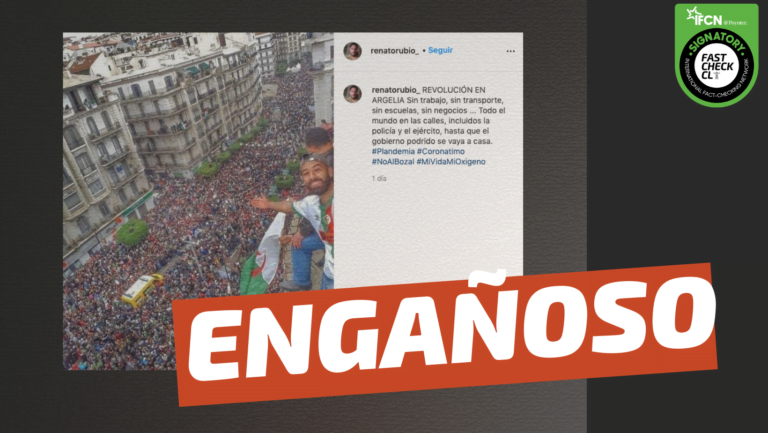 Lee más sobre el artículo (Imagen) Marcha en Argelia contra las restricciones sanitarias por la pandemia del coronavirus: #Engañoso