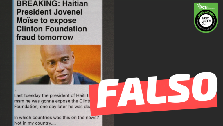 Lee más sobre el artículo “El Presidente de Haití, Jovenel Moïse, fue asesinado antes de exponer fraudes de la Fundación Clinton”: #Falso