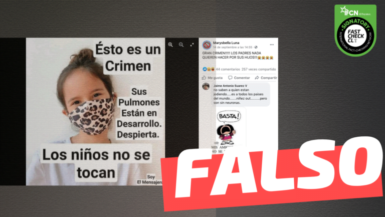 Lee más sobre el artículo Los niños no deben usar mascarilla porque puede afectar a sus pulmones: #Falso