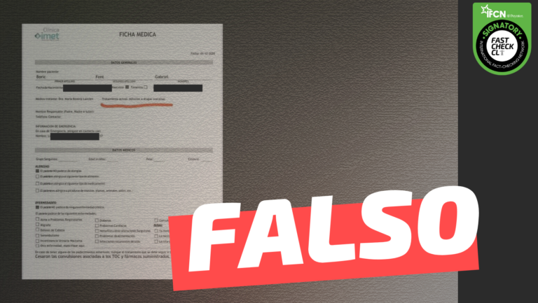 Lee más sobre el artículo (Imagen) “Se confirma tratamiento por adicción a la cocaína del candidato comunista Gabriel Boric”: #Falso