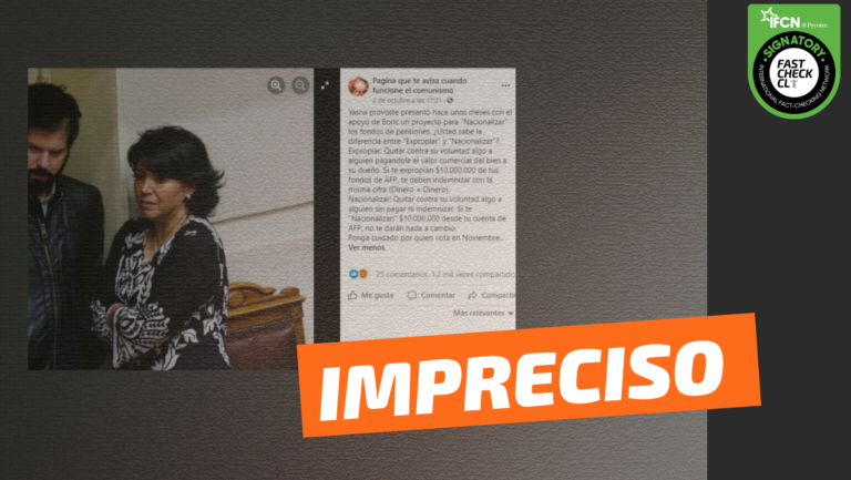 Lee más sobre el artículo Yasna Provoste presentó un proyecto para nacionalizar los fondos de pensiones, el cual fue apoyado por Gabriel Boric: #Impreciso