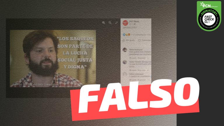 Lee más sobre el artículo Gabriel Boric: “Los saqueos son parte de la lucha social justa y digna”: #Falso