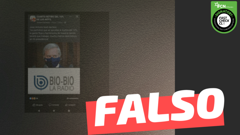 Lee más sobre el artículo José Antonio Kast: “No permitiré que se apruebe el cuarto retiro del 10%, la gente floja y hambrienta de nuestra nación tendrá que trabajar, mucho menos daré bonos en mi presidencia”: #Falso