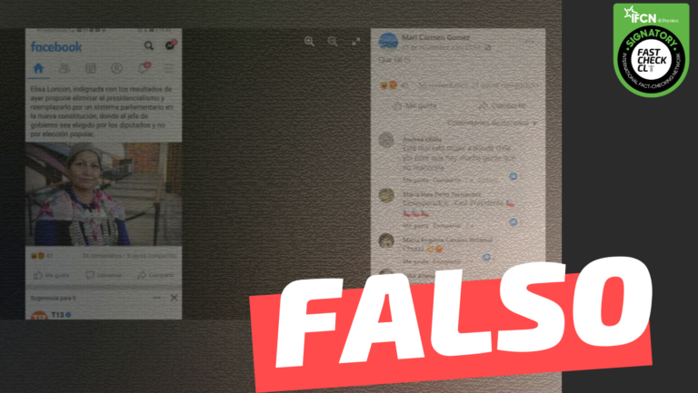 Lee más sobre el artículo “Elisa Loncon propuso eliminar el presidencialismo y reemplazarlo por un sistema parlamentario, donde el Jefe de Gobierno sea elegido por los diputados y no por elección popular”: #Falso