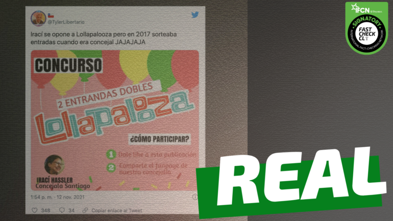 Lee más sobre el artículo Irací Hassler, cuando era concejala de la comuna de Santiago, realizó un concurso para dos entradas del Lollapalooza: #Real