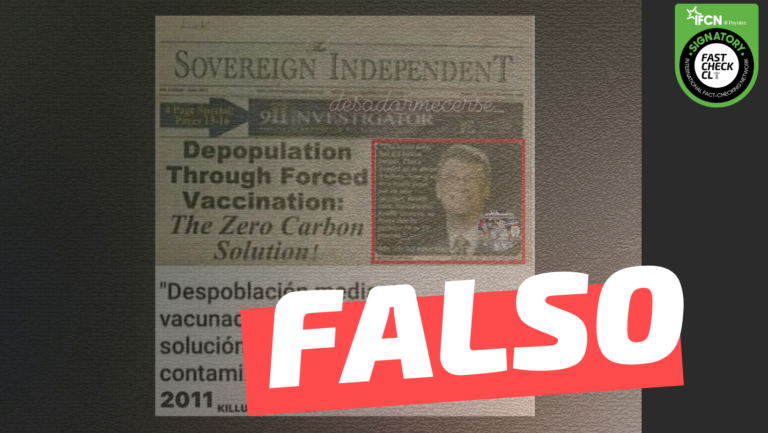 Lee más sobre el artículo Bill Gates: “Despoblación mediante vacunación forzada, pues es la menos contaminante”: #Falso