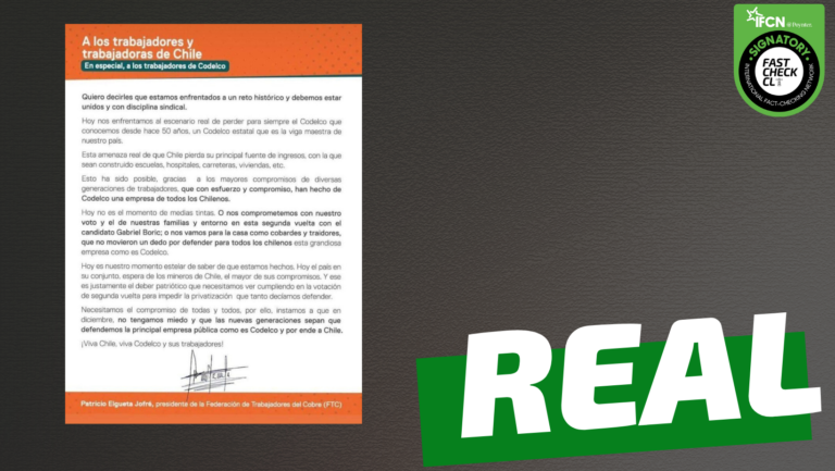Lee más sobre el artículo (Imagen) La Federación de Trabajadores del Cobre anuncian su apoyo a Gabriel Boric: #Real