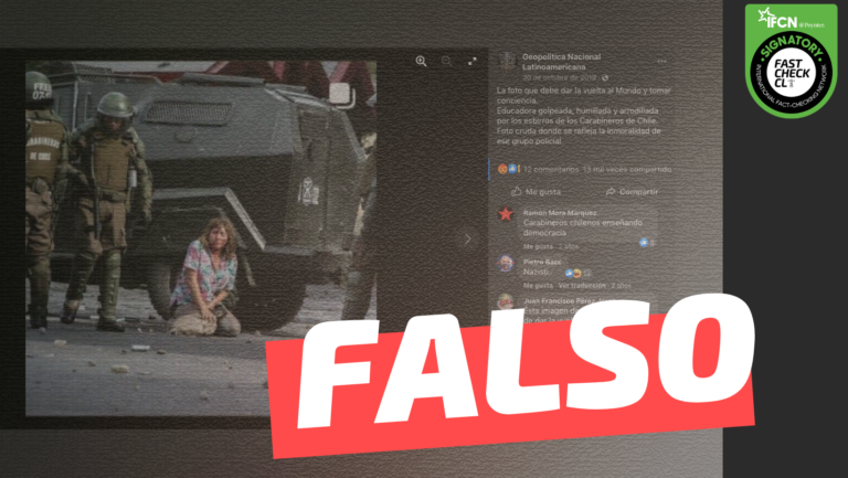 Lee más sobre el artículo Educadora golpeada, humillada y arrodillada por los Carabineros: #Falso