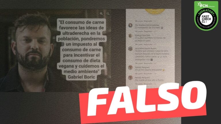 Lee más sobre el artículo Gabriel Boric: “El consumo de carne favorece las ideas de ultraderecha en la población, pondremos un impuesto al consumo de carne para incentivar el consumo de dieta vegana y cuidemos el medio ambiente”: #Falso