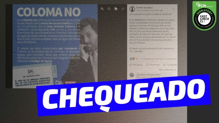 Lee más sobre el artículo (Imagen) “Coloma no” del Partido Igualdad sobre la reelección del diputado UDI, Juan Antonio Coloma: #Chequeado