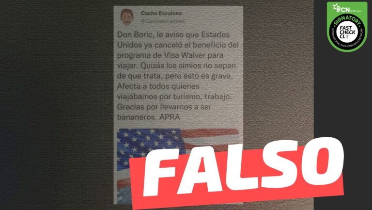 Lee más sobre el artículo Estados Unidos canceló la Visa Waiver para Chile: #Falso