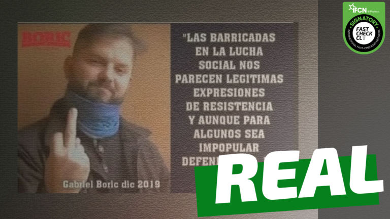 Lee más sobre el artículo Gabriel Boric: “Las barricadas en la lucha social nos parecen legitimas expresiones de resistencia y aunque para algunos sea impopular defenderlas, lo haremos: #Real