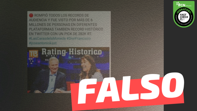 Lee más sobre el artículo Participación de José Antonio Kast en Las caras de La Moneda fue sintonizado por “más de 6 millones de personas en distintas plataformas”: #Falso