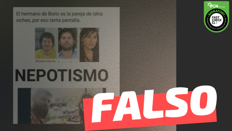 Lee más sobre el artículo “El hermano de Gabriel Boric es la pareja de Izkia Siches”: #Falso