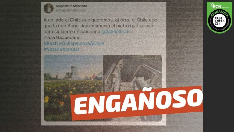 Lee más sobre el artículo “Así amaneció el metro que se usó para el cierre de campaña de Gabriel Boric”: #Engañoso