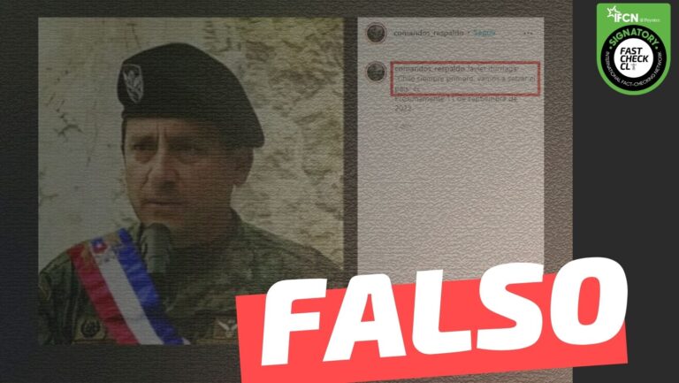 Lee más sobre el artículo General Iturriaga: “Chile siempre primero, vamos a salvar el país”:#Falso